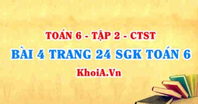 Bài 4 trang 24 SGK Toán 6 Tập 2 Chân trời sáng tạo